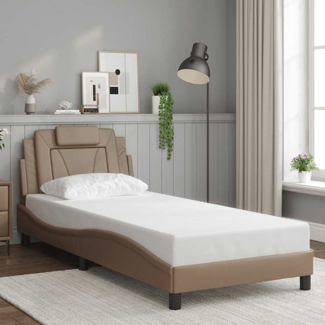 Vidaxl bedframe viana zonder matras kunstleer cappucinnokleurig 80x200 cm