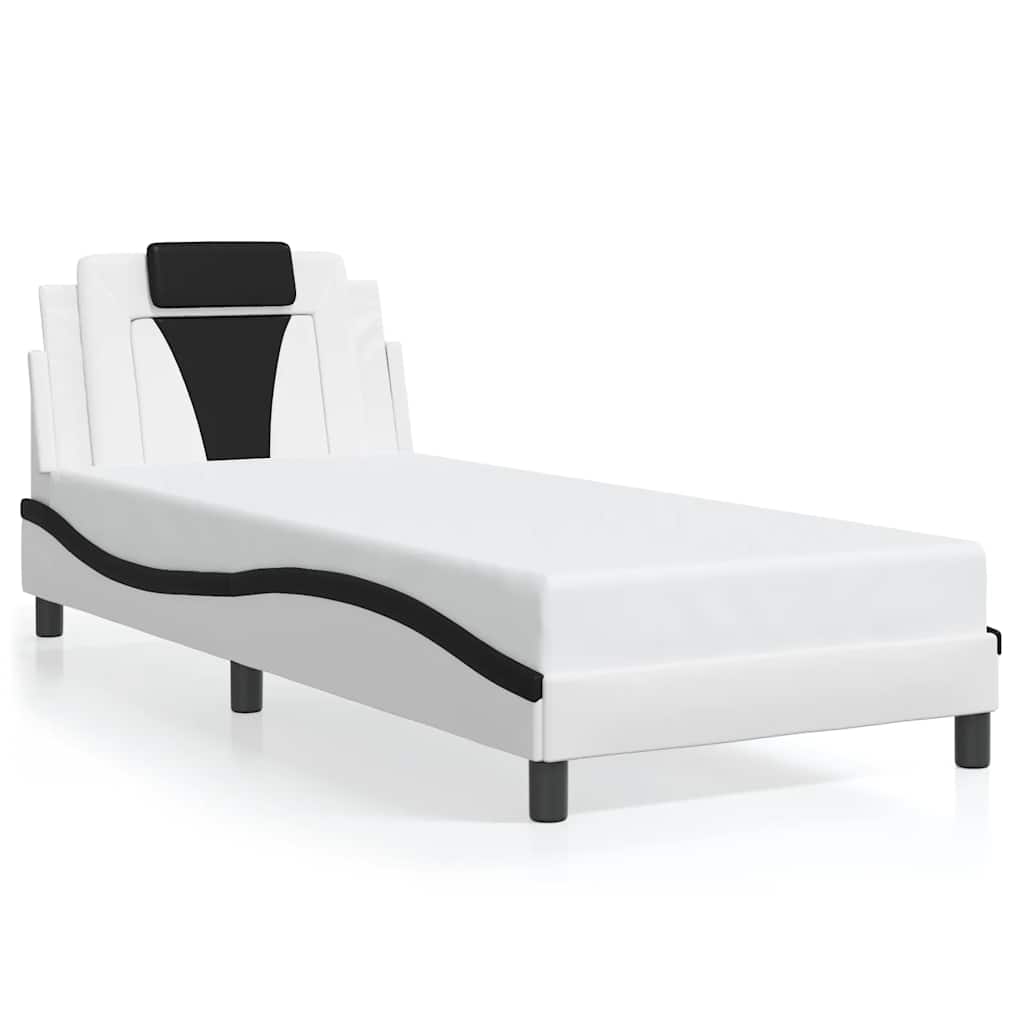Vidaxl bedframe viana zonder matras kunstleer zwart en wit 90x190 cm