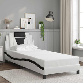 Vidaxl bedframe viana zonder matras kunstleer wit en zwart 90x200 cm