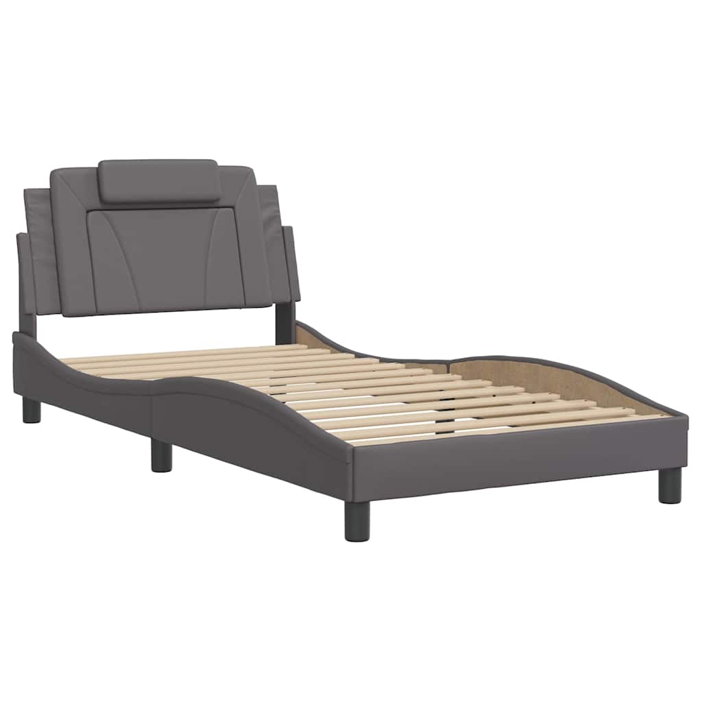Vidaxl bedframe viana zonder matras kunstleer grijs 100x200 cm