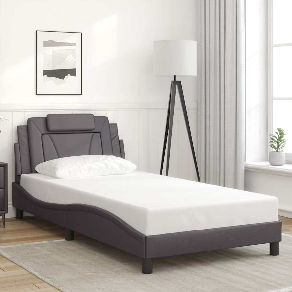 Vidaxl bedframe viana zonder matras kunstleer grijs 100x200 cm