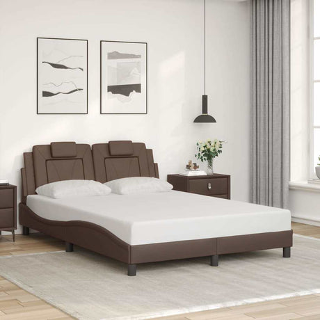 Vidaxl bedframe viana zonder matras kunstleer bruin 140x190 cm