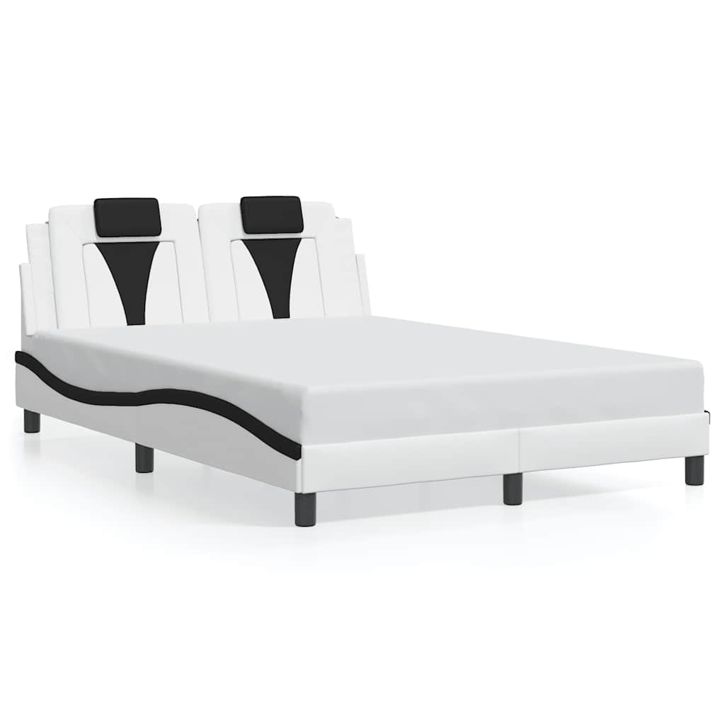Vidaxl bedframe viana zonder matras kunstleer wit en zwart 140x190 cm