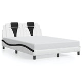 Vidaxl bedframe viana zonder matras kunstleer wit en zwart 140x190 cm