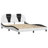 Vidaxl bedframe viana zonder matras kunstleer zwart en wit 160x200 cm