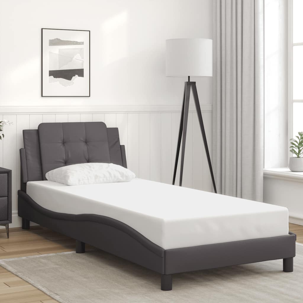 Vidaxl bedframe zonder matras zadar kunstleer grijs 80x200 cm