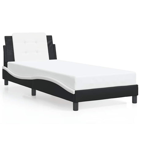 Vidaxl bedframe zonder matras zadar kunstleer zwart en wit 80x200 cm