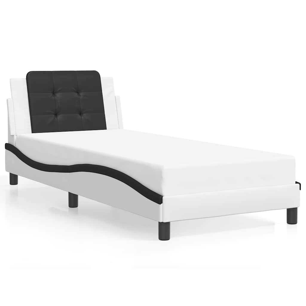 Vidaxl bedframe zonder matras zadar kunstleer zwart en wit 100x200 cm