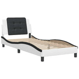 Vidaxl bedframe zonder matras zadar kunstleer zwart en wit 100x200 cm