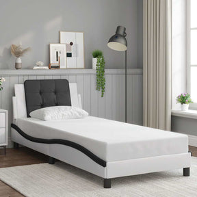 Vidaxl bedframe zonder matras zadar kunstleer zwart en wit 100x200 cm