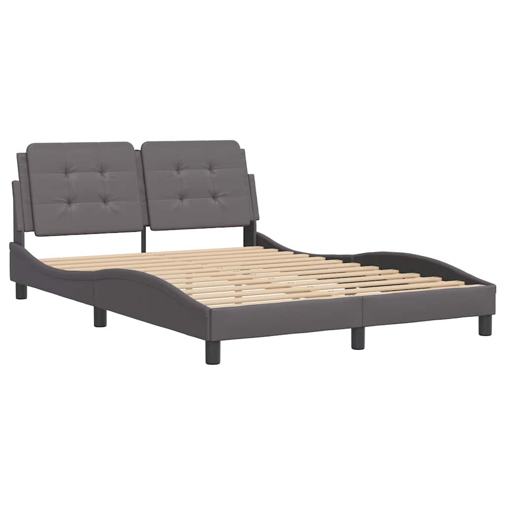 Vidaxl bedframe zonder matras zadar kunstleer grijs 140x190 cm