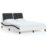 Vidaxl bedframe zonder matras zadar kunstleer wit en zwart 140x190 cm