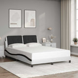 Vidaxl bedframe zonder matras zadar kunstleer wit en zwart 140x190 cm