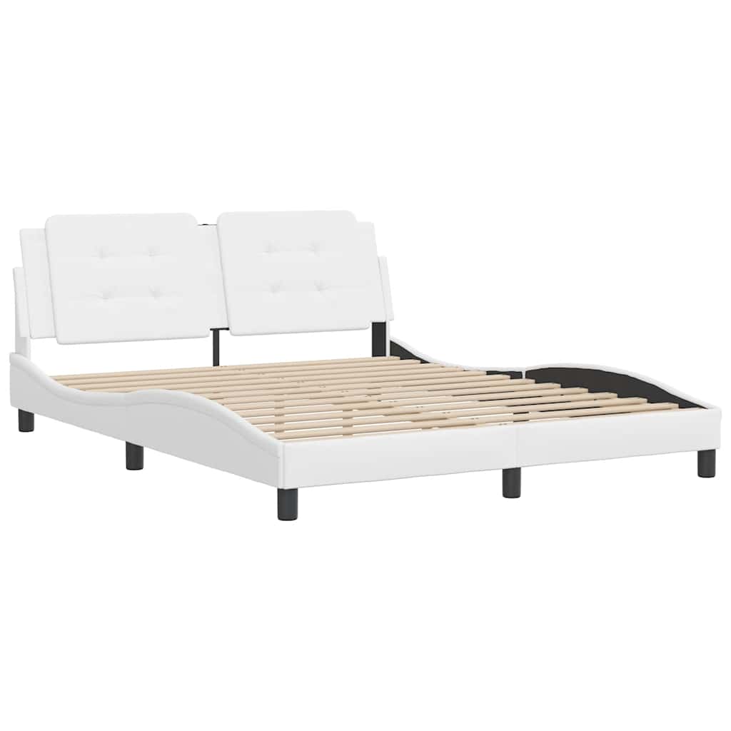 Vidaxl bedframe zonder matras zadar kunstleer wit 160x200 cm