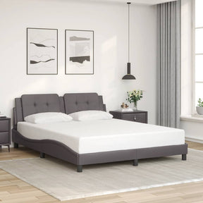 Vidaxl bedframe zonder matras zadar kunstleer grijs 160x200 cm