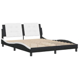 Vidaxl bedframe zonder matras zadar kunstleer zwart en wit 160x200 cm