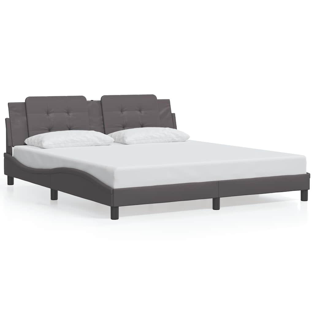 Vidaxl bedframe zonder matras zadar kunstleer grijs 180x200 cm