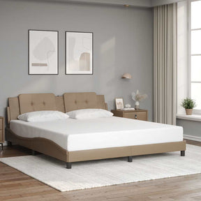 Vidaxl bedframe zonder matras zadar kunstleer cappuccinokleurig 180x200 cm