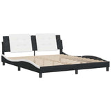 Vidaxl bedframe zonder matras zadar kunstleer zwart en wit 180x200 cm