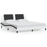 Vidaxl bedframe zonder matras zadar kunstleer wit en zwart 180x200 cm