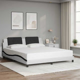 Vidaxl bedframe zonder matras zadar kunstleer wit en zwart 180x200 cm