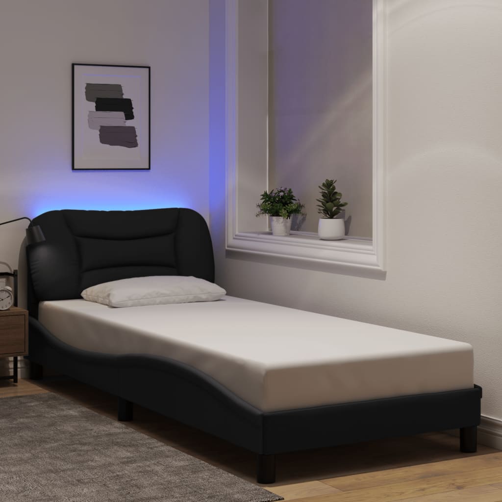 Vidaxl bedframe met led zonder matras hvar 80x200 cm stof zwart