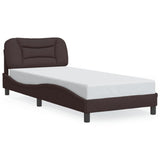 Vidaxl bedframe met led zonder matras hvar 80x200 cm stof donkerbruin
