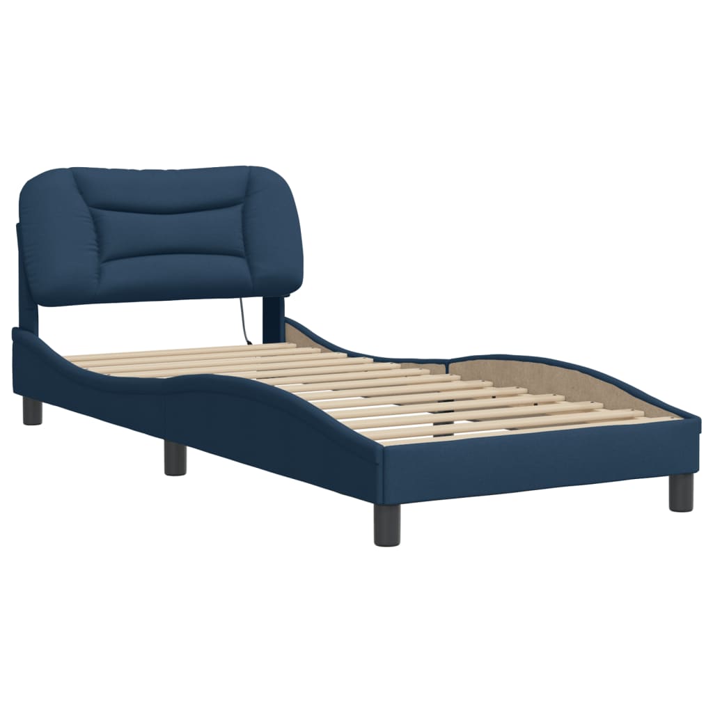 Vidaxl bedframe met led zonder matras hvar 80x200 cm stof blauw