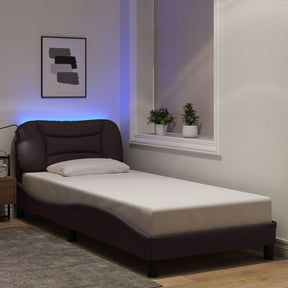 Vidaxl bedframe met led zonder matras hvar 90x200 cm stof donkerbruin