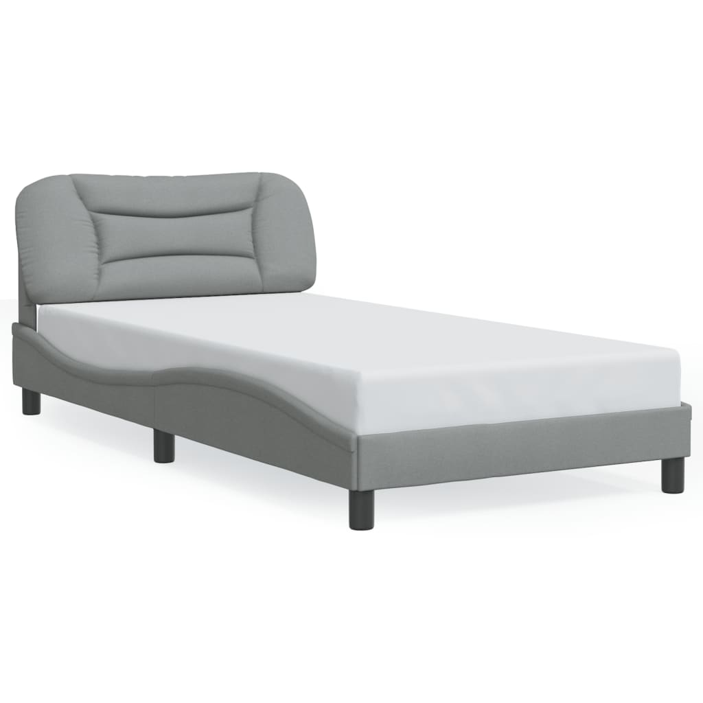 Vidaxl bedframe met led zonder matras hvar stof 100x200 cm lichtgrijs