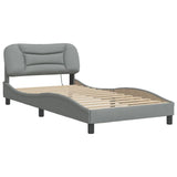 Vidaxl bedframe met led zonder matras hvar stof 100x200 cm lichtgrijs