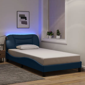 Vidaxl bedframe met led zonder matras hvar 100x200 cm stof blauw