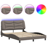 Vidaxl bedframe met led zonder matras hvar 120x200 cm stof taupe