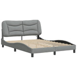 Vidaxl bedframe met led zonder matras hvar stof 140x200 cm lichtgrijs
