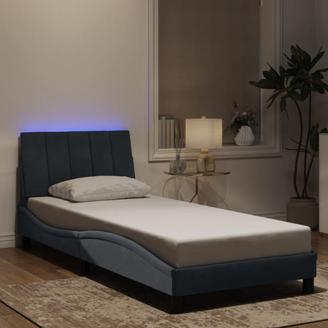 Vidaxl bedframe met led zonder matras hanko donkergrijs 80x200 cm