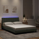 Vidaxl bedframe met led zonder matras hanko lichtgrijs 140x190 cm