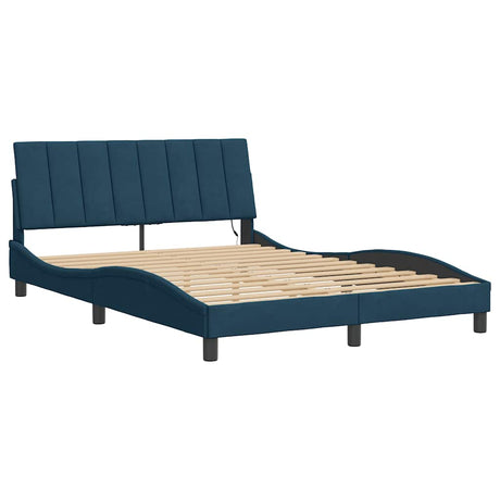 Vidaxl bedframe met led zonder matras hanko fluweel blauw 140x200 cm