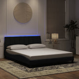 Vidaxl bedframe met led zonder matras hanko fluweel zwart 160x200 cm