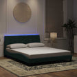 Vidaxl bedframe met led zonder matras hanko donkergroen 160x200 cm