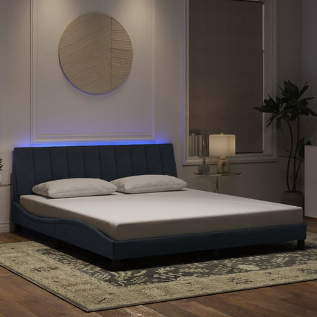 Vidaxl bedframe met led zonder matras hanko donkergrijs 180x200 cm