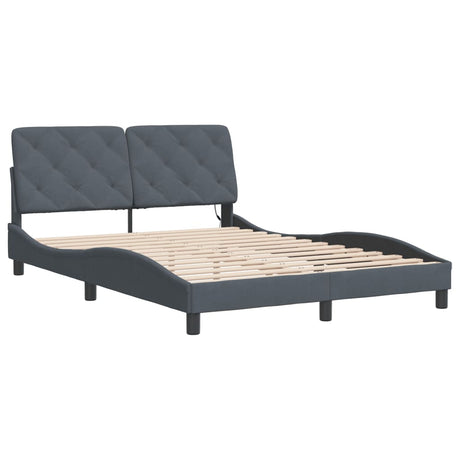 Vidaxl bedframe met led zonder matras fluweel donkergrijs 140x190 cm