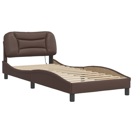 Vidaxl bedframe met led zonder matras hvar bruin 80x200 cm