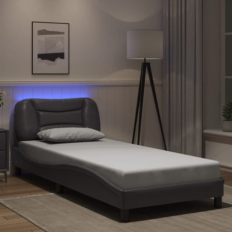 Vidaxl bedframe met led zonder matras hvar grijs 80x200 cm