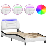 Vidaxl bedframe met led zonder matras hvar wit en zwart 80x200 cm