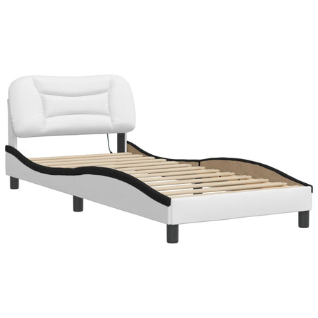 Vidaxl bedframe met led zonder matras hvar wit en zwart 90x200 cm