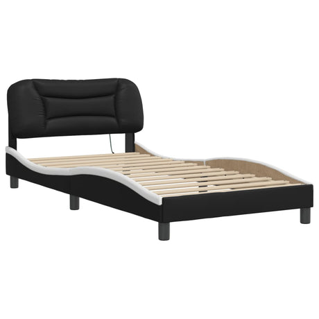 Vidaxl bedframe met led zonder matras hvar zwart en wit 100x200 cm