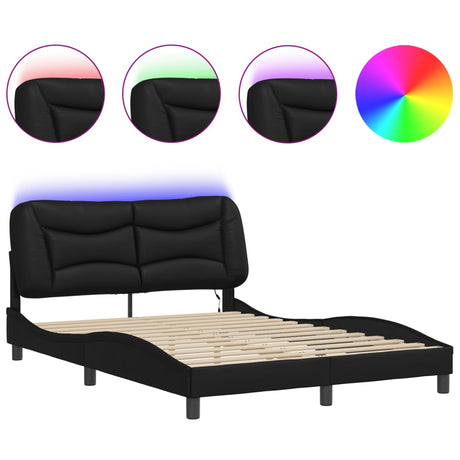 Vidaxl bedframe met led zonder matras hvar zwart 120x200 cm