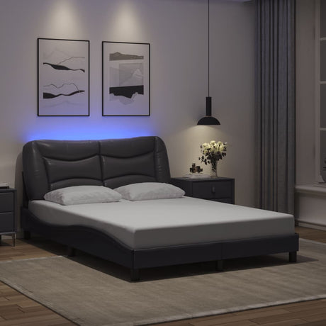 Vidaxl bedframe met led zonder matras hvar grijs 120x200 cm