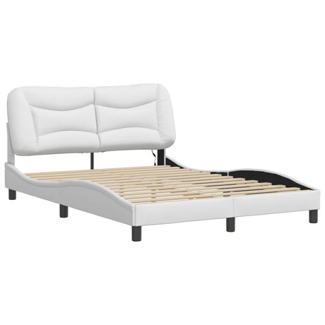 Vidaxl bedframe met led zonder matras hvar wit 140x190 cm