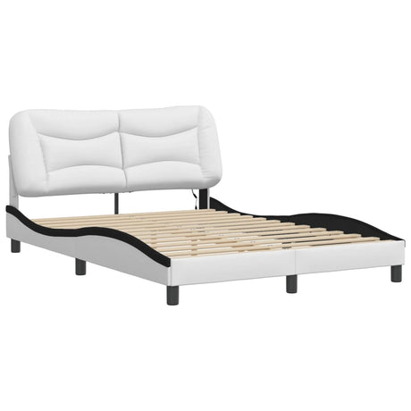 Vidaxl bedframe met led zonder matras hvar wit en zwart 140x190 cm